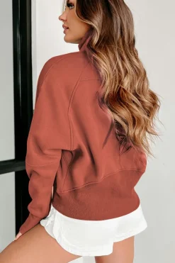 Clearance Dear-Lover Fleece Lined Zip Up Stand Collar Thumbhole Sleeve Sweatshirt Flamingo