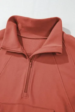 Clearance Dear-Lover Fleece Lined Zip Up Stand Collar Thumbhole Sleeve Sweatshirt Flamingo