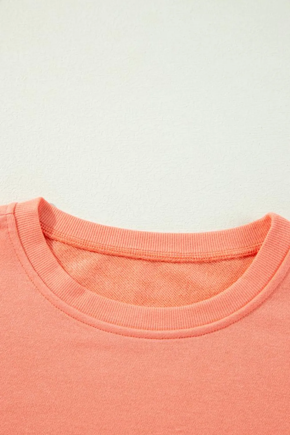 Best Dear-Lover Rainbow Striped Sleeve Crew Neck Loose Sweatshirt Flamingo