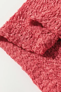 Hot Dear-Lover Textured Knit U Neck Slim Fit Sweater Vest Flamingo