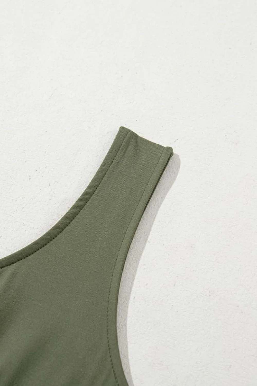 Fashion Dear-Lover Sleeveless Scoop Neck Flared Split Midi Dress Four Leaf Clover