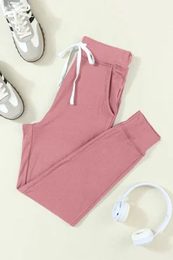 Outlet Dear-Lover Drawstring Waist Pocketed Joggers Fushia