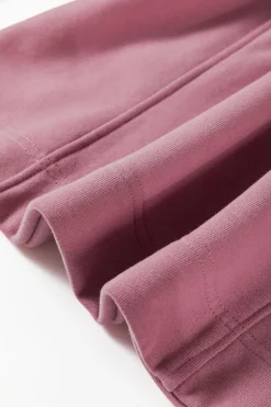 New Dear-Lover Zipped Neck Pullover Drop Shoulder Sweatshirt Fushia