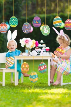 Discount Dear-Lover Easter Eggs Paper Decorative Pendant Set Ginger
