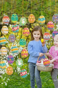 Discount Dear-Lover Easter Eggs Paper Decorative Pendant Set Ginger