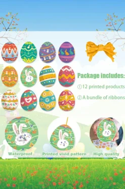 Discount Dear-Lover Easter Eggs Paper Decorative Pendant Set Ginger