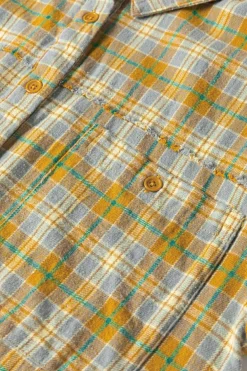 Best Dear-Lover Plaid Embroidery Patch Button-Down Shacket Ginger