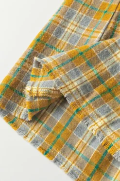 Best Dear-Lover Plaid Embroidery Patch Button-Down Shacket Ginger