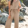 Outlet Dear-Lover Buttoned Vest Drawstring Wide Leg Pants 2pcs Set Goat