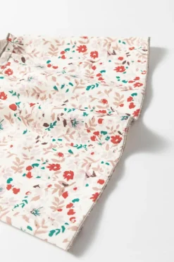 New Dear-Lover Colorblock Floral Patchwork Flared Sleeve Buttons Henley Top Goat