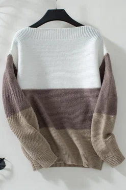 Sale Dear-Lover Colorblock Knitted Buttoned Shoulder Sweater Goat