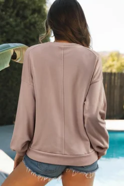 Sale Dear-Lover Floral Peace Symbol Drop Shoulder Sweatshirt Goat