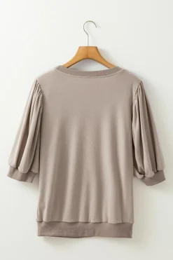 Outlet Dear-Lover Half Lantern Sleeve Solid Colour Pullover Top Goat