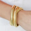 Sale Dear-Lover 3 Layers Plated Chunky Alloy Bangle Gold