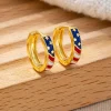 Outlet Dear-Lover American Flag Plated Alloy Hoop Earrings Gold