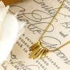 Sale Dear-Lover Asymmetric Bar Pendant Plated Alloy Necklace Gold