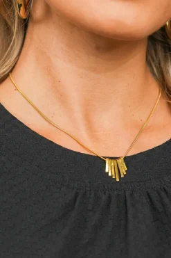 Sale Dear-Lover Asymmetric Bar Pendant Plated Alloy Necklace Gold