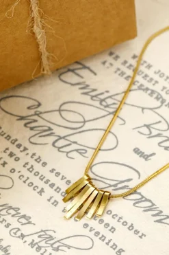 Sale Dear-Lover Asymmetric Bar Pendant Plated Alloy Necklace Gold