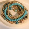 Sale Dear-Lover Boho Beaded Multi Layer Elastic Bracelet Set Gold