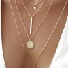Sale Dear-Lover Boho Multi-layered Star Pendant Plated Necklace Gold