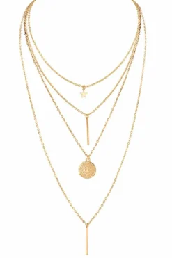 Sale Dear-Lover Boho Multi-layered Star Pendant Plated Necklace Gold