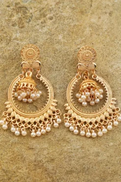Best Dear-Lover Boho Pearl Tasseled Plated Alloy Dangle Earrings Gold