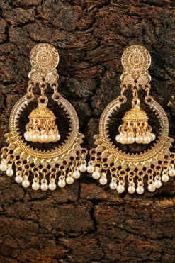 Best Dear-Lover Boho Pearl Tasseled Plated Alloy Dangle Earrings Gold