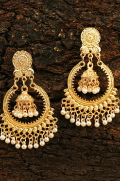 Best Dear-Lover Boho Pearl Tasseled Plated Alloy Dangle Earrings Gold