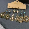 Hot Dear-Lover Boho Retro Hollow Dangle Earrings Set Gold