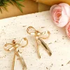 Best Dear-Lover Bow Knot Plated Alloy Stud Earrings Gold