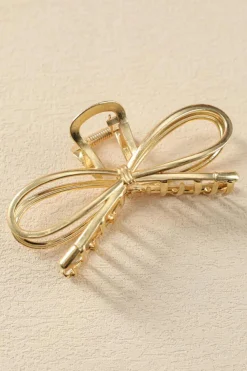 Discount Dear-Lover Bowknot Shape Claw Clip Gold