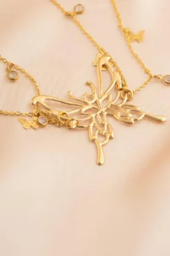 Outlet Dear-Lover Butterfly Decor Tassel Plate Alloy Layered Waist Chain Gold