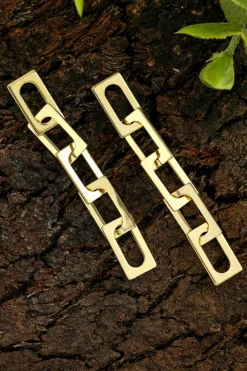 Best Dear-Lover Chain Connect Alloy Dangle Earrings Gold