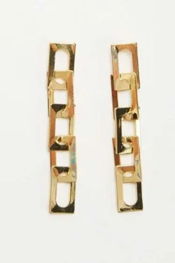 Best Dear-Lover Chain Connect Alloy Dangle Earrings Gold