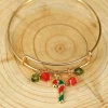 Online Dear-Lover Christmas Candy Cane Beading Pendant Bracelet Gold