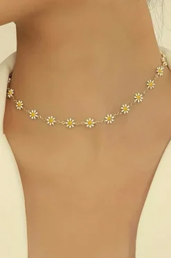 Fashion Dear-Lover Daisy Adjustable Chain Choker Necklace Gold