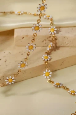 Fashion Dear-Lover Daisy Adjustable Chain Choker Necklace Gold