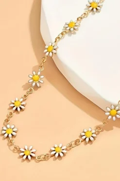 Fashion Dear-Lover Daisy Adjustable Chain Choker Necklace Gold