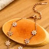 Best Dear-Lover Daisy Plated Alloy Adjustable Bracelet Gold