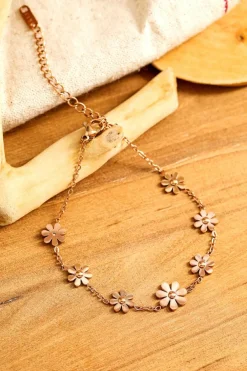 Best Dear-Lover Daisy Plated Alloy Adjustable Bracelet Gold