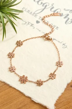 Best Dear-Lover Daisy Plated Alloy Adjustable Bracelet Gold