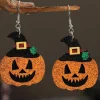 Outlet Dear-Lover Halloween Pumpkin Dangle Earrings Gold Flame