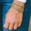 Discount Dear-Lover Full Diamond Leather Wide Plated Magnetic Buckle Bracelet Gold