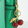 Best Dear-Lover Glitter Cherry Shape Plated Alloy Keychain Gold
