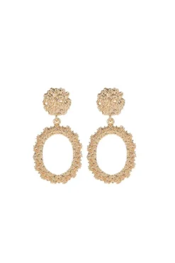 Clearance Dear-Lover Glittering Circle Dangle Earrings Gold