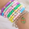 Best Dear-Lover Happy Easter Polymer Clay Beaded Bracelet Gold