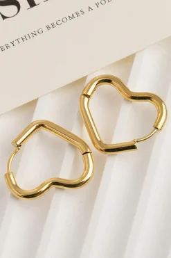 Hot Dear-Lover Heart Shape Plated Alloy Hook Earrings Gold