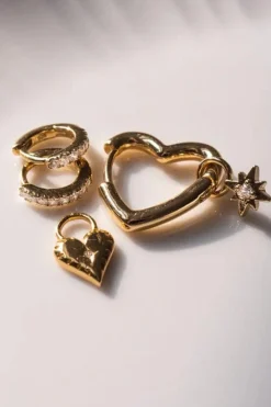 Hot Dear-Lover Heart Shape Plated Alloy Hook Earrings Gold