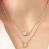 Hot Dear-Lover Horseshoe Layered Chopped Necklace Gold
