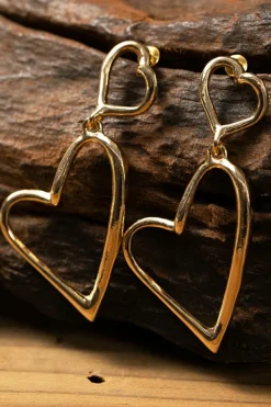 Hot Dear-Lover Irregular Heart Shapes Alloy Stud Earrings Gold
